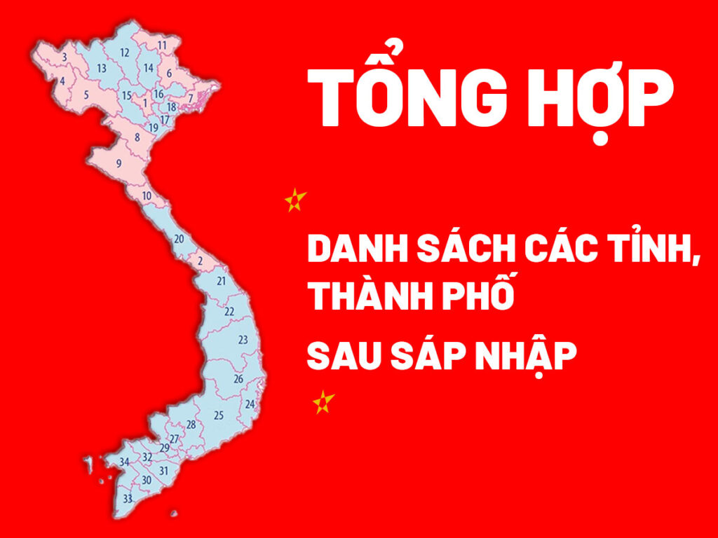 Bản đồ các tỉnh, thành phố sau khi sáp nhập, tổng hợp danh sách các tỉnh, thành