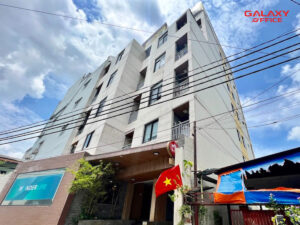 Mặt tiền tòa nhà MIHOMES tại địa chỉ 23/1A Nơ Trang Long, phường 7, Quận Bình Thạnh