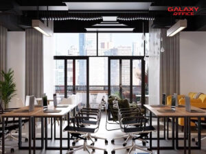 Khu vực làm việc vela hub rộng rãi nhiều ánh sáng