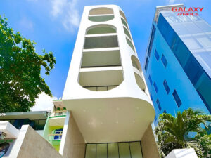 Mặt tiền tòa nhà văn phòng TSA Huỳnh Mẫn Đạt với thiết kế nổi bật, độc đáo