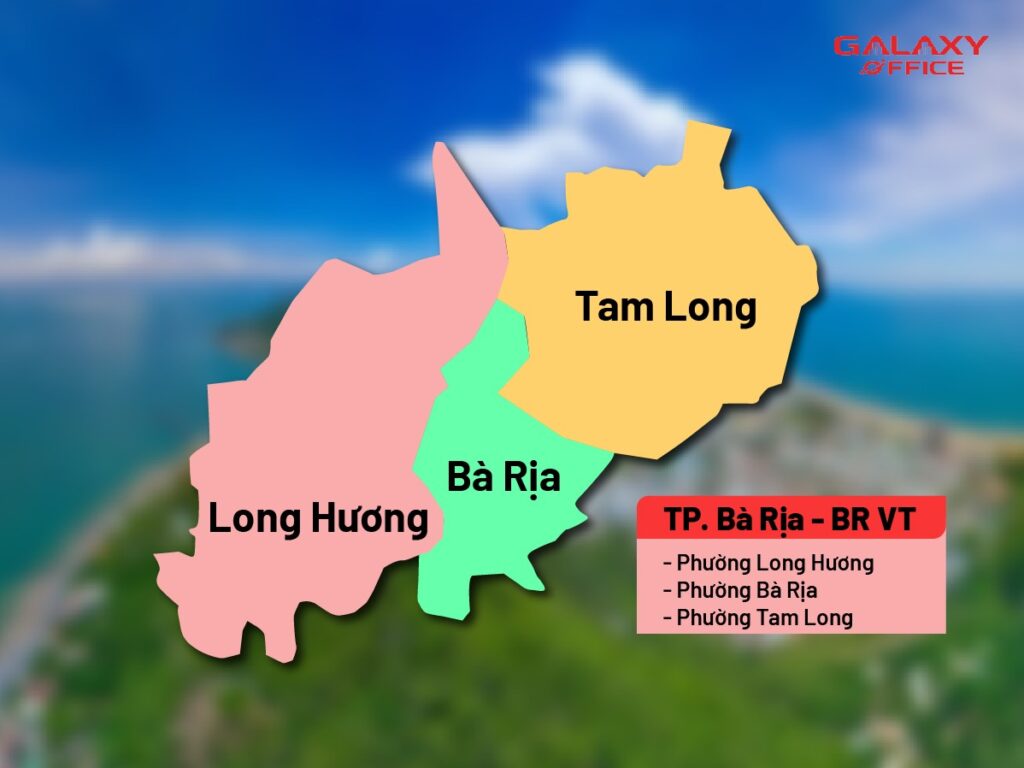 Bản đồ TP. Bà Rịa Bà Rịa Vũng Tàu sau sáp nhập