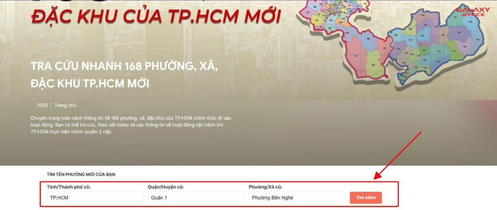Tra cứu tên phường mới trên trang HTV