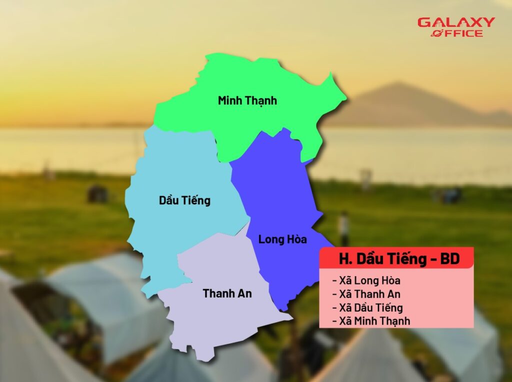 Bản đồ Huyện Dầu tiếng Bình Dương sau sáp nhập 168 phường xã mới của TP.HCM
