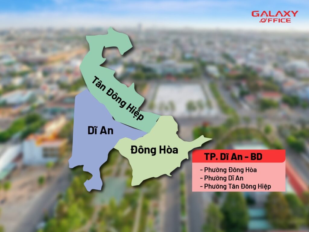 Bản đồ TP. Dĩ An sau sáp nhập 168 phường xã mới của TP.HCM