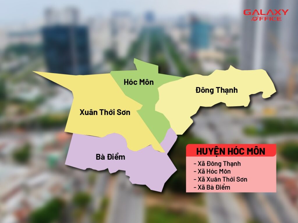 Bản đồ Huyện Hóc Môn sau sáp nhập 168 phường xã mới của TP.HCM