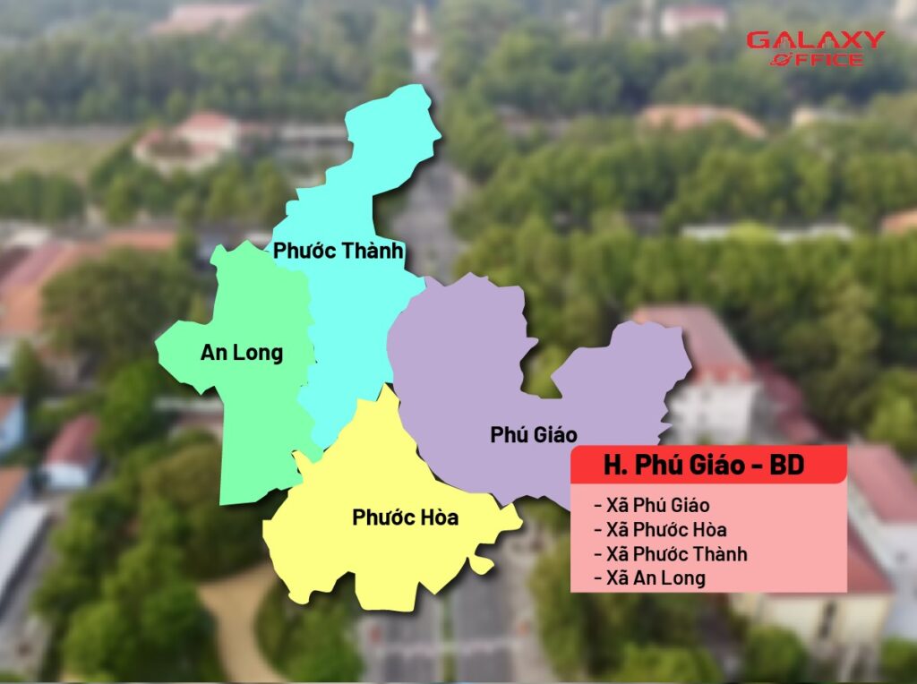 Bản đồ Huyện Phú Giáo Uyên Bình Dương sau sáp nhập 168 phường xã mới của TP.HCM