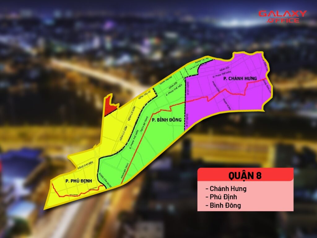 Bản đồ Quận 8 sau sáp nhập 168 phường xã mới của TP.HCM