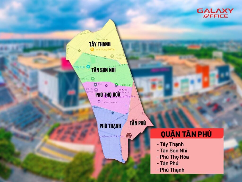 Bản đồ Quận Tân Phú sau sáp nhập