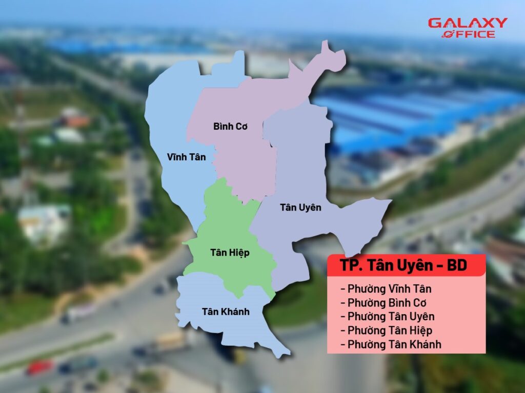 Bản đồ TP. Tân Uyên Bình Dương sau sáp nhập 168 phường xã mới của TP.HCM