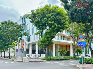Toàn cảnh tòa nhà Trung Tâm Khởi Nghiệp Sáng Tạo 123 Trương Định với thiết kế vô cùng hiện đại