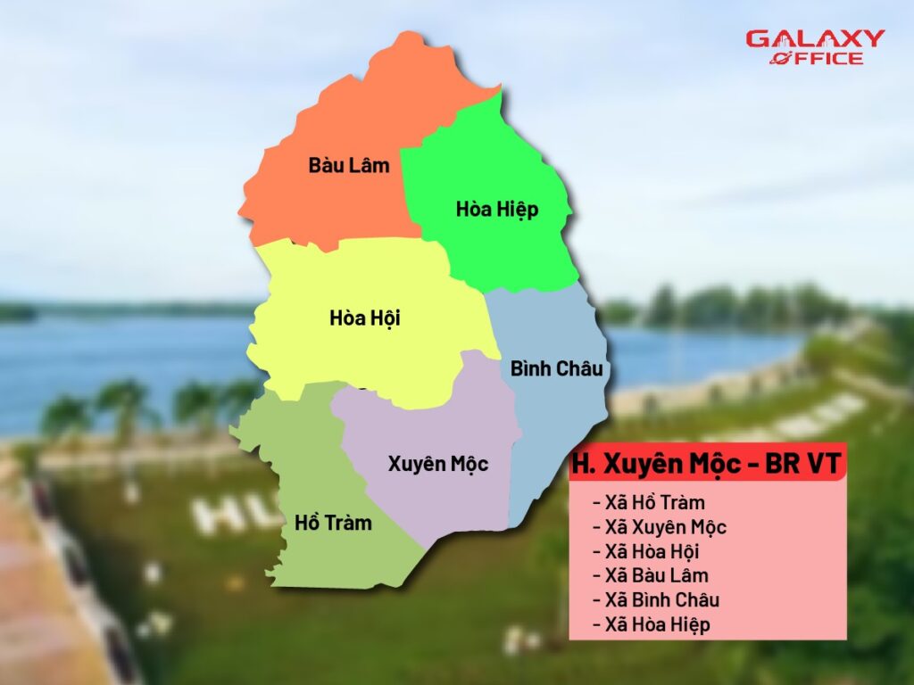 Bản đồ Huyện Xuyên Mộc Bà Rịa Vũng Tàu sau sáp nhập