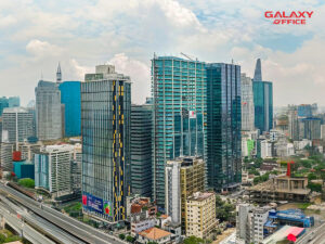 Toàn cảnh tòa nhà Lotus Tower với thiết kế hiện đại, tọa lạc tại 3A – 3B Tôn Đức Thắng, tuyến đường trung tâm Quận 1 TPHCM