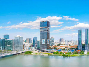 Toàn cảnh tòa nhà văn phòng cho thuê Saigon Marina IFC, nổi bật viết thiết kế và vị trí trung tâm Quận 1, Sát cầu Ba Son