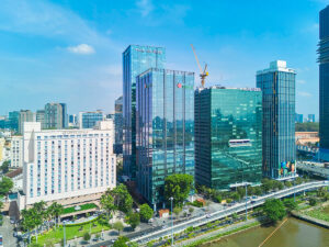 Toàn cảnh tòa nhà Riverfront Financial Centre tọa lạc ven sông sài gòn TPHCM