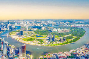 Toàn cảnh Khu Đô Thi Thủ Thiêm Quận 2 nhìn từ trên cao
