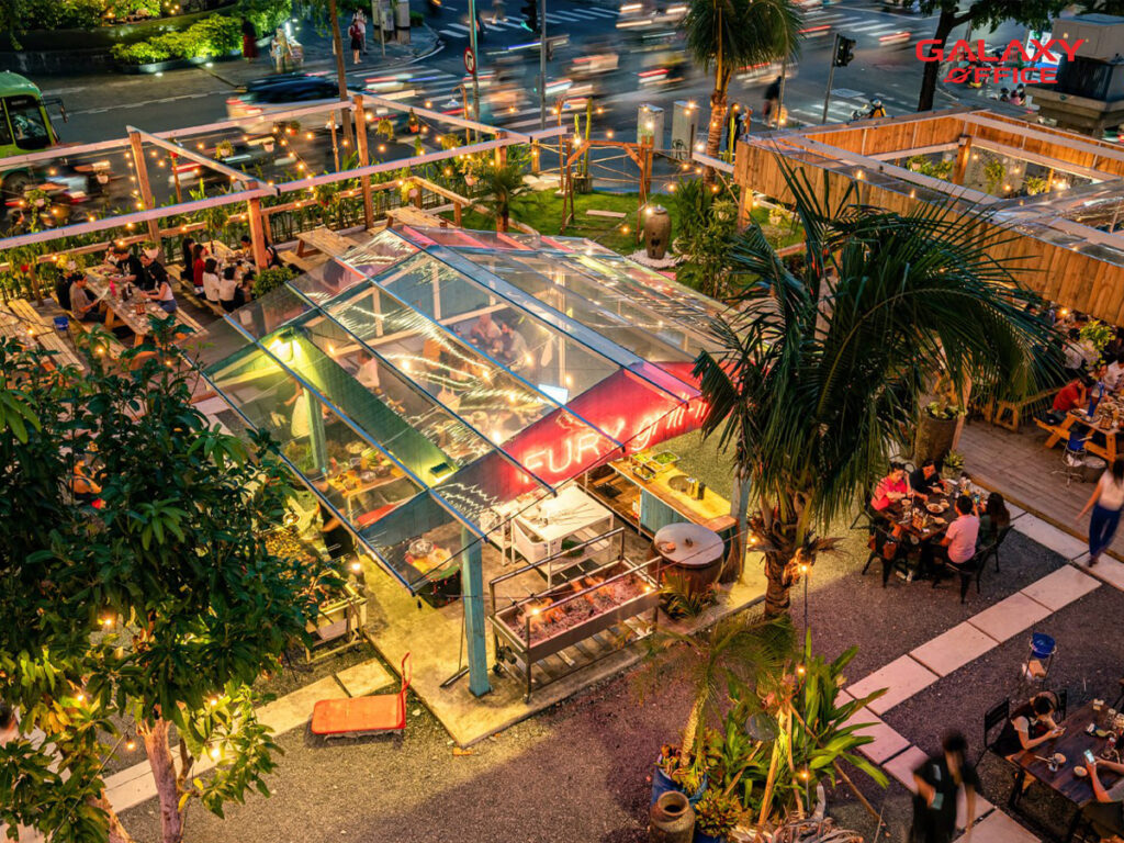 Chuổi nhà hàng warning zone địa điểm tổ chức tiệc tất niên ngoài trời