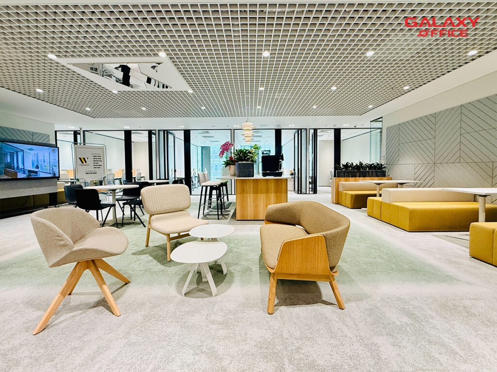 Khu vực sinh hoạt chung tại W Signature - xu hướng thiết kế văn phòng 2026